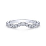 Gabriel & Co. 14k White Gold Victorian Curved Wedding Band photo