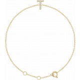 14K Yellow .05 CTW Diamond Initial T 6-7 Bracelet photo