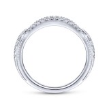 Gabriel & Co. 14k White Gold Victorian Curved Wedding Band photo 2