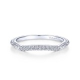 Gabriel & Co. 14k White Gold Victorian Curved Wedding Band photo