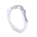 Gabriel & Co. 14K White Gold Victorian Curved Wedding Band photo 3