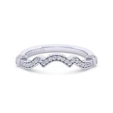 Gabriel & Co. 14K White Gold Victorian Curved Wedding Band photo