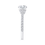 Shah Luxury 14K White Gold Oval Diamond Engagement Ring (Semi-Mount) photo 3