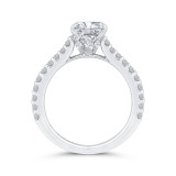 Shah Luxury 14K White Gold Oval Diamond Engagement Ring (Semi-Mount) photo 4