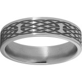 Titanium Flat Band with Knot Laser Engraving photo