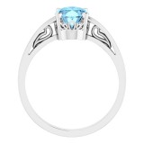 14K White Aquamarine Ring photo 2