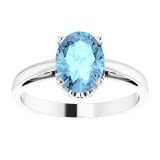 14K White Aquamarine Ring photo 3