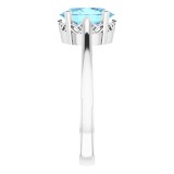 14K White Aquamarine Ring photo 4