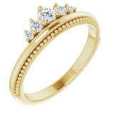 14K Yellow 1/5 CTW Diamond Stackable Crown Ring photo
