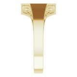 14K Yellow 13x12 mm Octagon Signet Ring photo 4