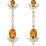 14K Yellow Citrine and 3/4 CTW Diamond Earrings photo 2