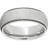 Serinium Domed Band with Milgrain Edge and Grain Finish photo