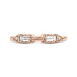 Shah Luxury 14K Rose Gold Round and Baguette Diamond Wedding Band photo