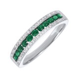Gems One 14Kt White Gold Diamond (1/8Ctw) & Emerald (1/2 Ctw) Ring photo