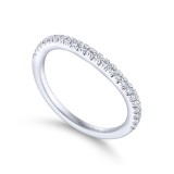 Gabriel & Co. 14k White Gold Contemporary Curved Wedding Band photo 3