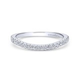 Gabriel & Co. 14k White Gold Contemporary Curved Wedding Band photo