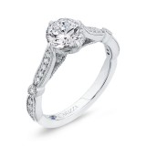 Shah Luxury 14K White Gold Round Diamond Engagement Ring (Semi-Mount) photo 2