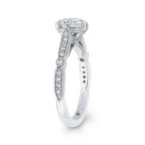 Shah Luxury 14K White Gold Round Diamond Engagement Ring (Semi-Mount) photo 3