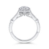 Shah Luxury 14K White Gold Round Diamond Engagement Ring (Semi-Mount) photo 4