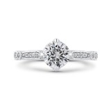 Shah Luxury 14K White Gold Round Diamond Engagement Ring (Semi-Mount) photo