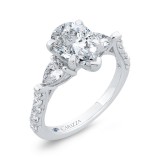 Shah Luxury 14K White Gold Pear Cut Diamond Engagement Ring (Semi-Mount) photo 2