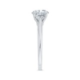 Shah Luxury 14K White Gold Round Diamond Solitaire Plus Engagement Ring with Milgrain (Semi-Mount) photo 3