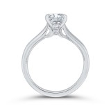 Shah Luxury 14K White Gold Round Diamond Solitaire Plus Engagement Ring with Milgrain (Semi-Mount) photo 4