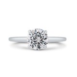 Shah Luxury 14K White Gold Round Diamond Solitaire Plus Engagement Ring with Milgrain (Semi-Mount) photo