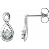14K White 1/5 CTW Diamond Infinity-Inspired Earrings photo