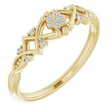 14K Yellow .06 CTW Diamond Vintage-Inspired Ring photo