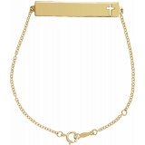 14K Yellow Pierced Cross Bar 6 1/2-7 1/2 Bracelet photo