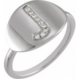 14K White Initial J .05 CTW Diamond Ring photo