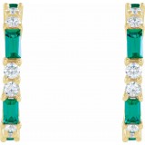 14K Yellow Emerald & 1/2 CTW Diamond Earrings photo 2