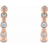 14K Rose 3/8 CTW Diamond Beaded Hoop Earrings photo 2