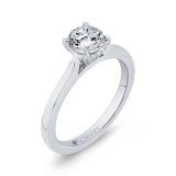 Shah Luxury 14K White Gold Round Diamond Classic Engagement Ring (Semi-Mount) photo 2