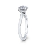 Shah Luxury 14K White Gold Round Diamond Classic Engagement Ring (Semi-Mount) photo 3