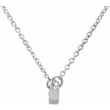 14K White Freeform Bar 17.44 Necklace photo 2