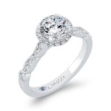 Shah Luxury 14K White Gold Diamond Engagement Ring (Semi-Mount) photo 2