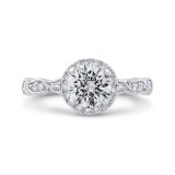 Shah Luxury 14K White Gold Diamond Engagement Ring (Semi-Mount) photo