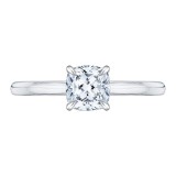 Shah Luxury 14K Two-Tone Gold Cushion Cut Diamond Solitaire Engagement Ring (Semi-Mount) photo