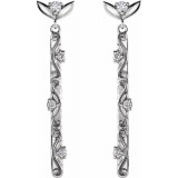 14K White 1/8 CTW Diamond Vintage-Inspired Dangle Earrings photo 2
