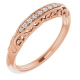 14K Rose .07 CTW Diamond Matching Band photo