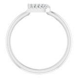 14K White 1/8 CTW Diamond Initial B Ring photo 2