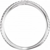 14K White Beaded Criss-Cross Ring photo 2