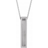 14K White Sculptural Bar 16-18 Necklace photo 3