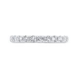 Shah Luxury 14K White Gold Round Cut Diamond Wedding Band photo