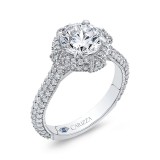 Shah Luxury 14K White Gold Round Diamond Engagement Ring (Semi-Mount) photo 2