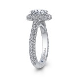 Shah Luxury 14K White Gold Round Diamond Engagement Ring (Semi-Mount) photo 3