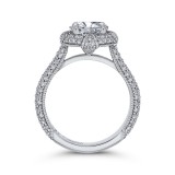 Shah Luxury 14K White Gold Round Diamond Engagement Ring (Semi-Mount) photo 4