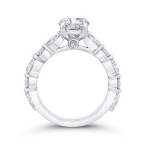 Shah Luxury Round Diamond Engagement Ring In 14K White Gold (Semi-Mount) photo 4